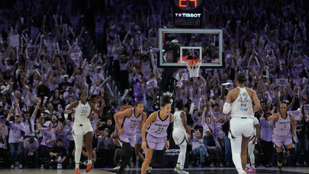 Burton's 3-pointer with 41 seconds left helps send Valkyries past Aces 83-81 for 2-0 semifinals lead — CBS Bay Area (KPIX), Portola Valley Sports news