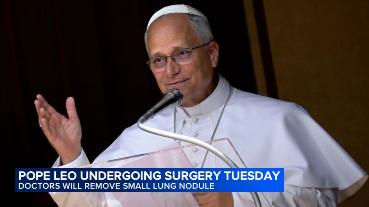 Pope Leo heads to hospital ahead of surgery to remove lung nodule

       — ABC 7 Bay Area, Portola Valley Health news